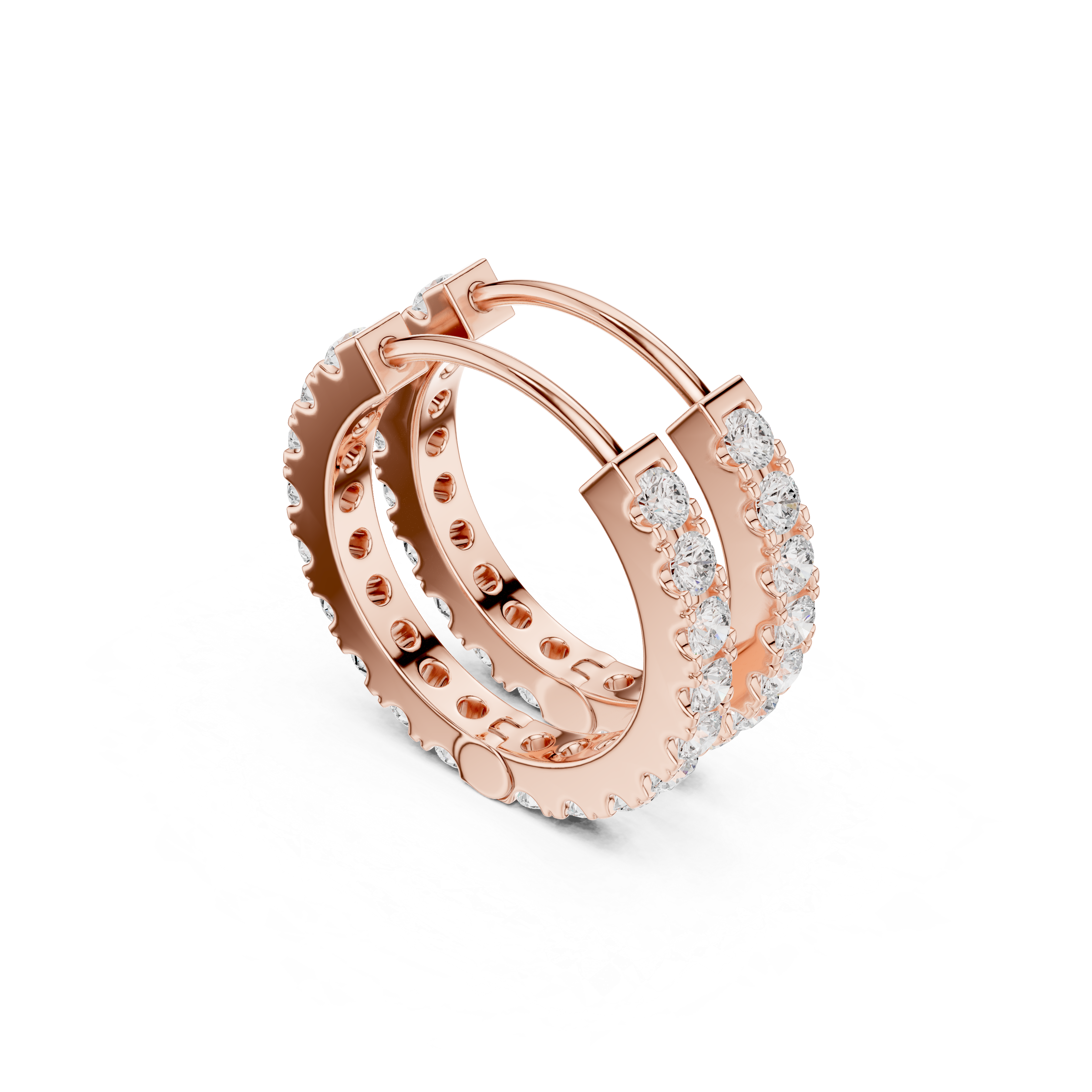 Muur Atelier Solid Gold Modern Classic Prong-Set Diamond Huggie Hoops