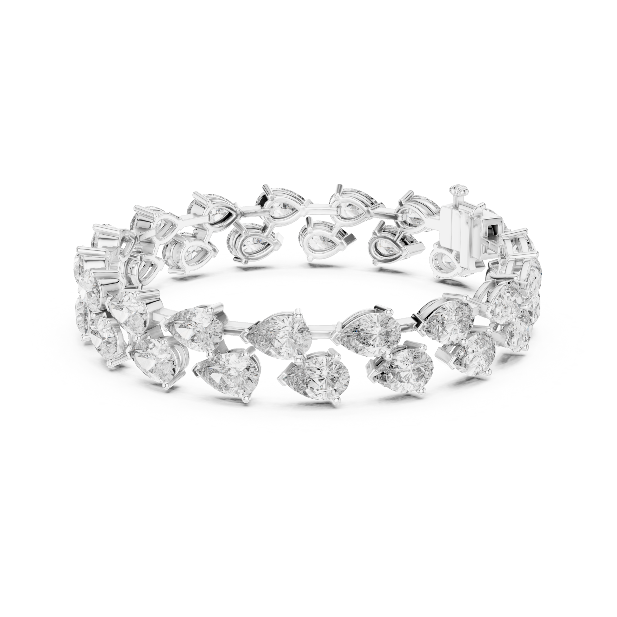 Muur Atelier Solid Gold Angled Pear Diamond Tennis Bracelet