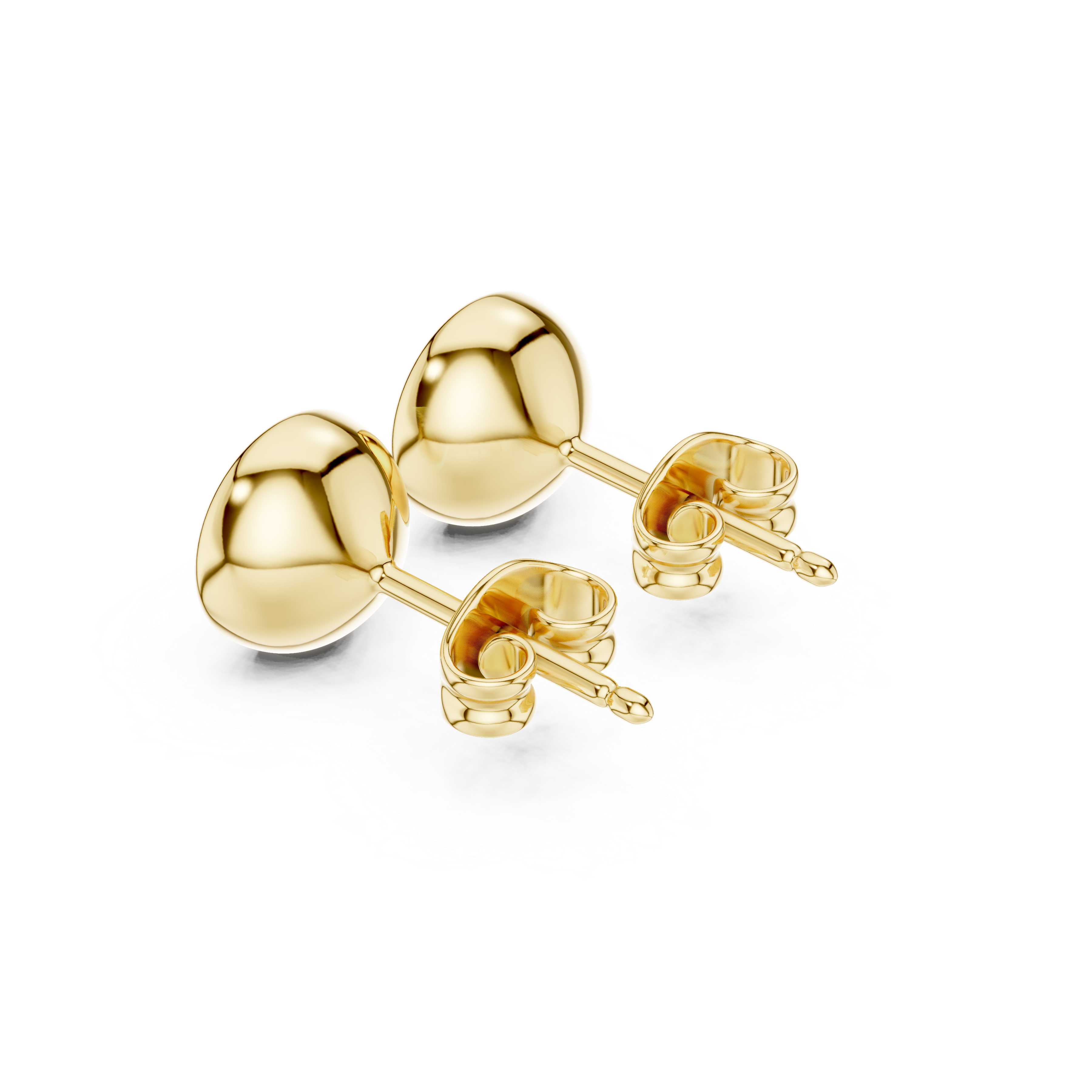 Muur Atelier Solid Gold Modern Round Cut Bezel Solitaire Diamond Studs