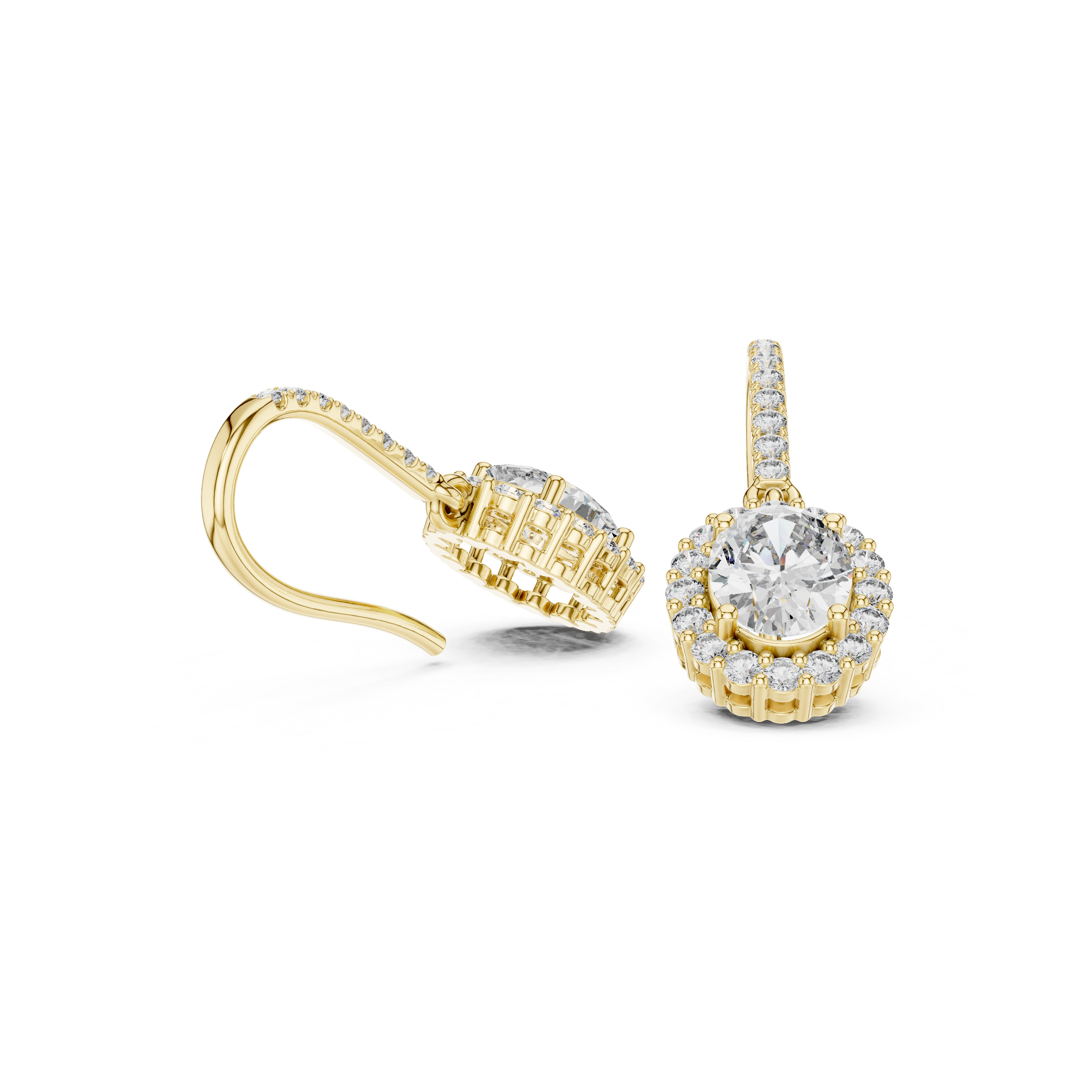 Muur Atelier Solid Gold Oval Blue Topaz & Diamond Drop Earrings