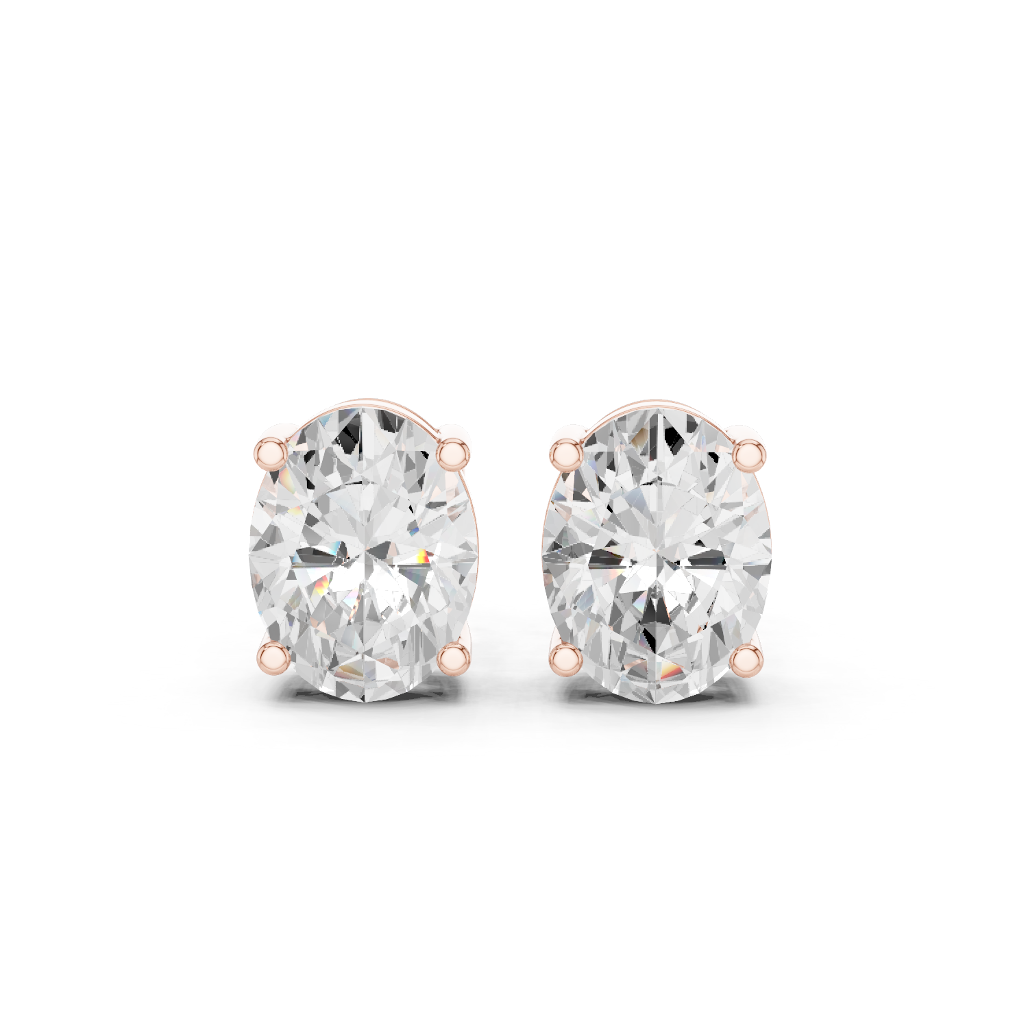 Muur Atelier Solid Gold Modern Oval Cut Diamond Tulip Basket Studs