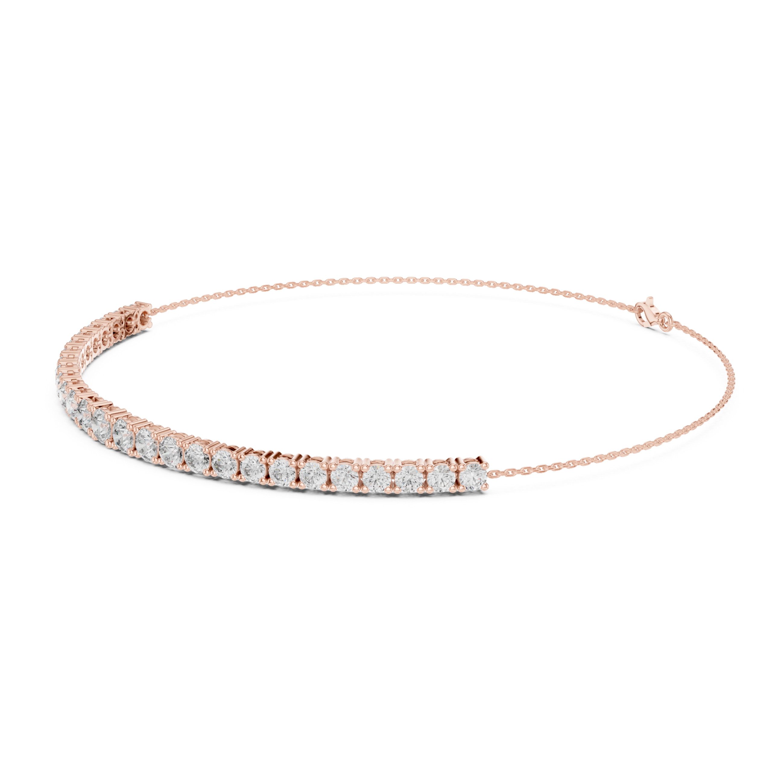 Muur Atelier Solid Gold Graduated Round Brilliant Diamond Tennis Bracelet