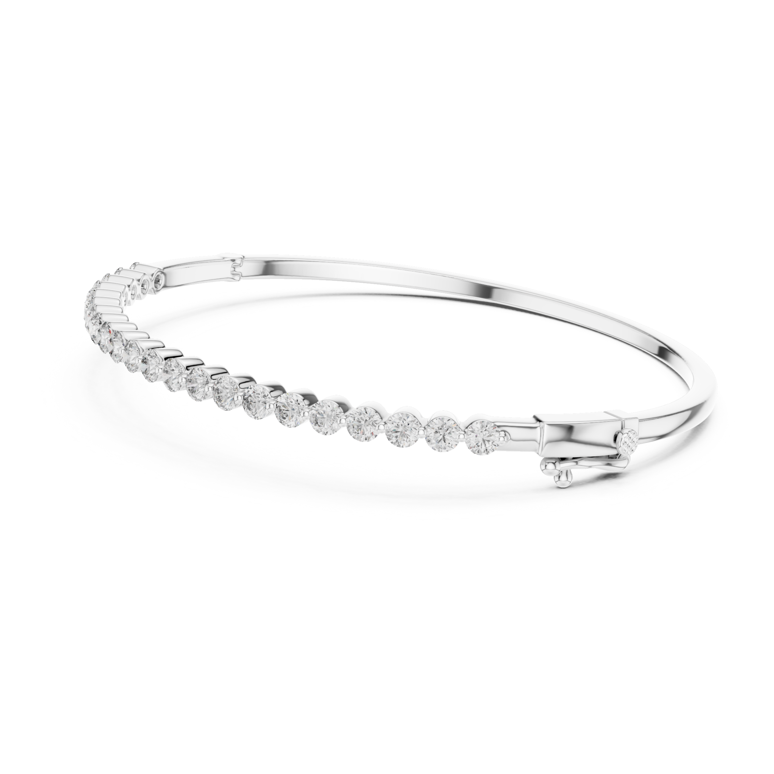 Muur Atelier Solid Gold Round Diamond Half Eternity Hinged Bangle