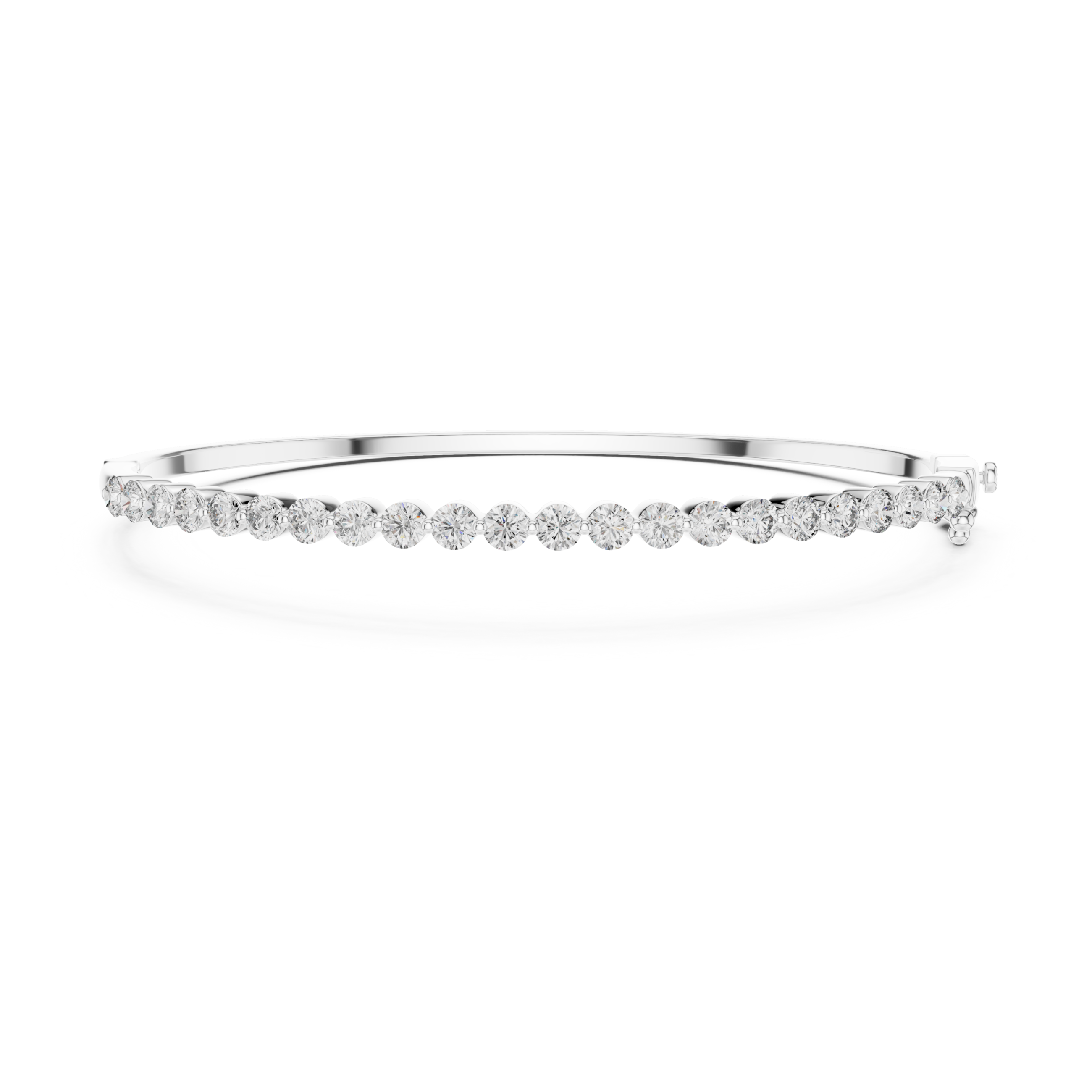 Muur Atelier Solid Gold Round Diamond Half Eternity Hinged Bangle
