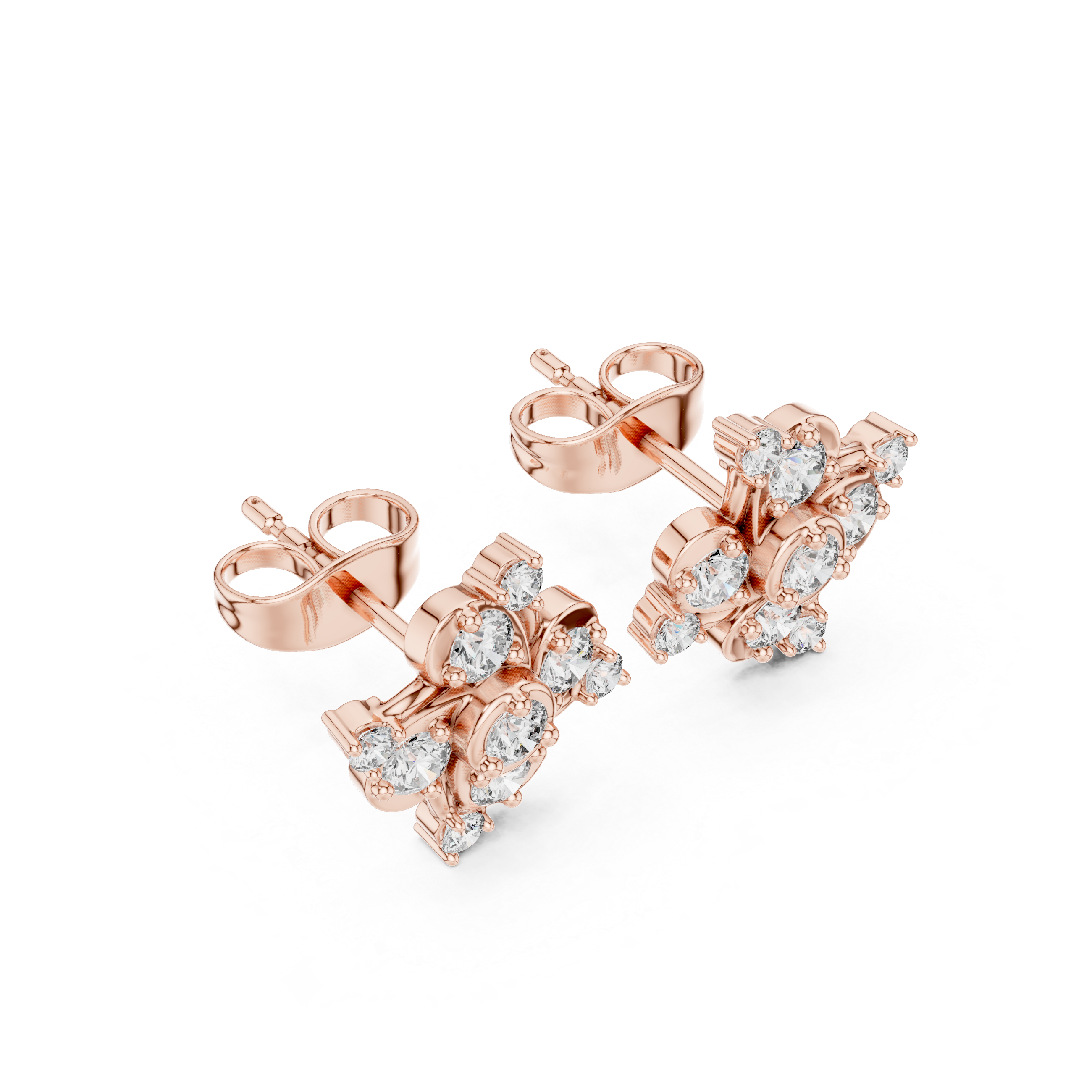 Muur Atelier Solid Gold Floral Cluster Diamond Studs