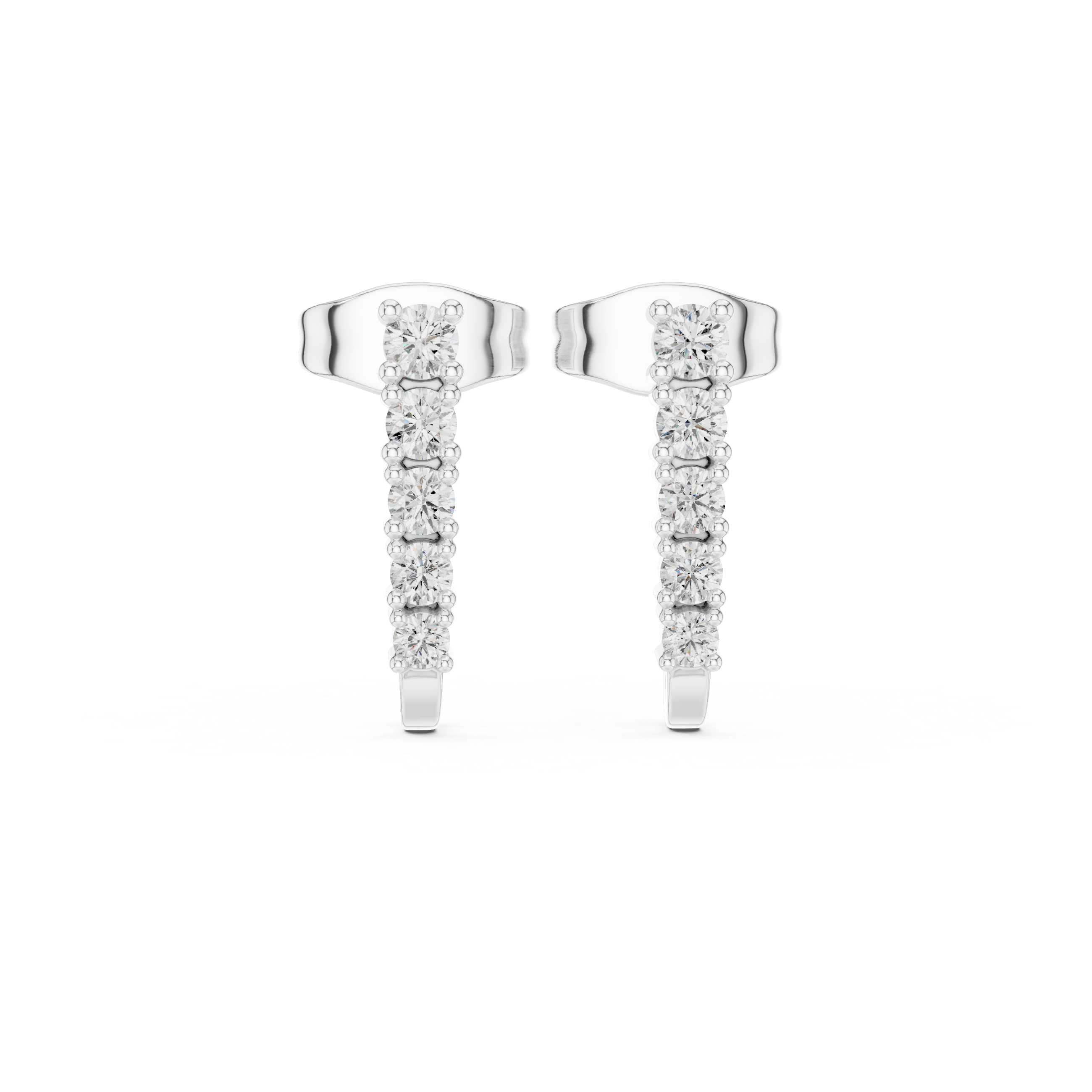 Muur Atelier Solid Gold Linear Graduated Diamond J-Hoops