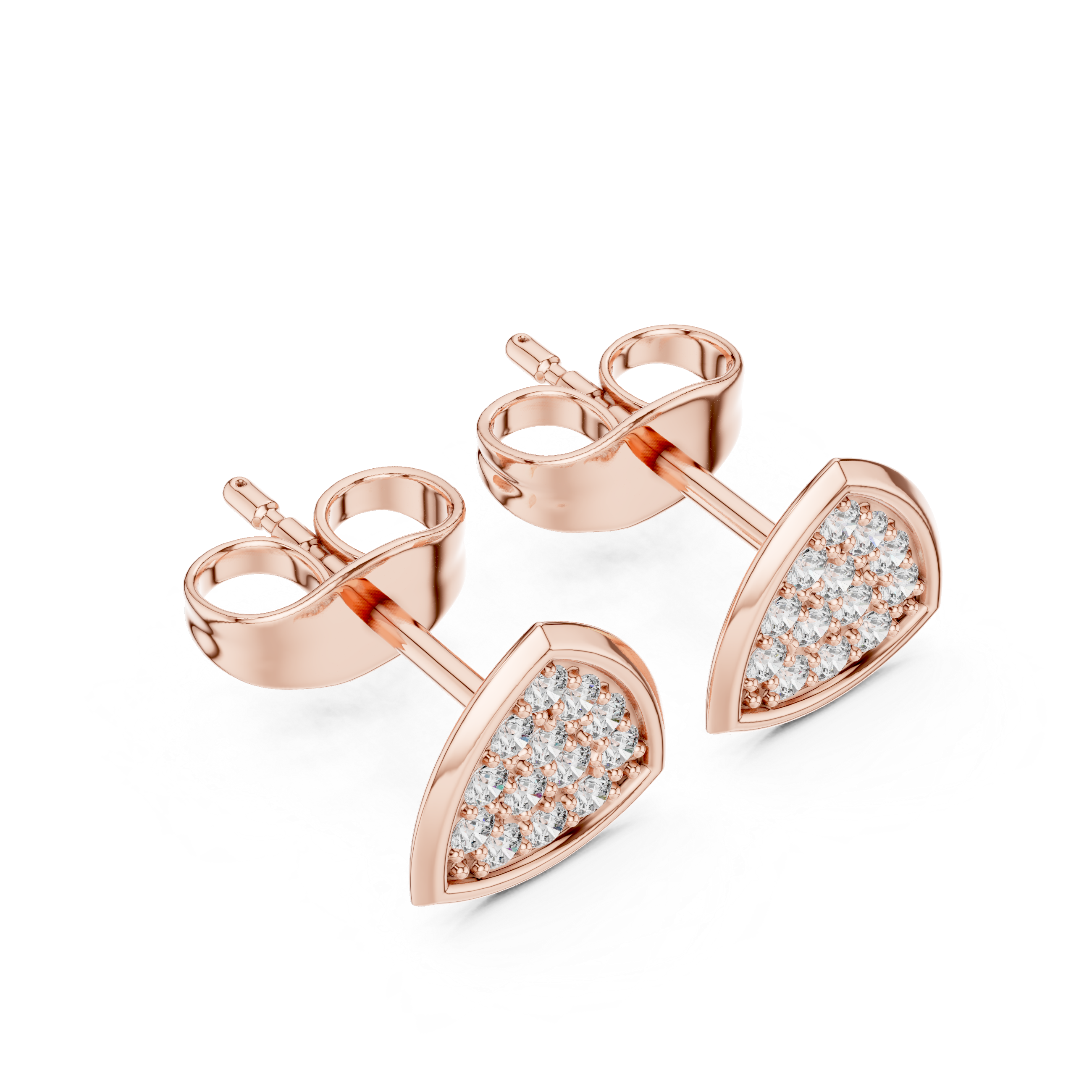 Muur Atelier Solid Gold Pave-Set Trillion Silhouette Diamond Studs