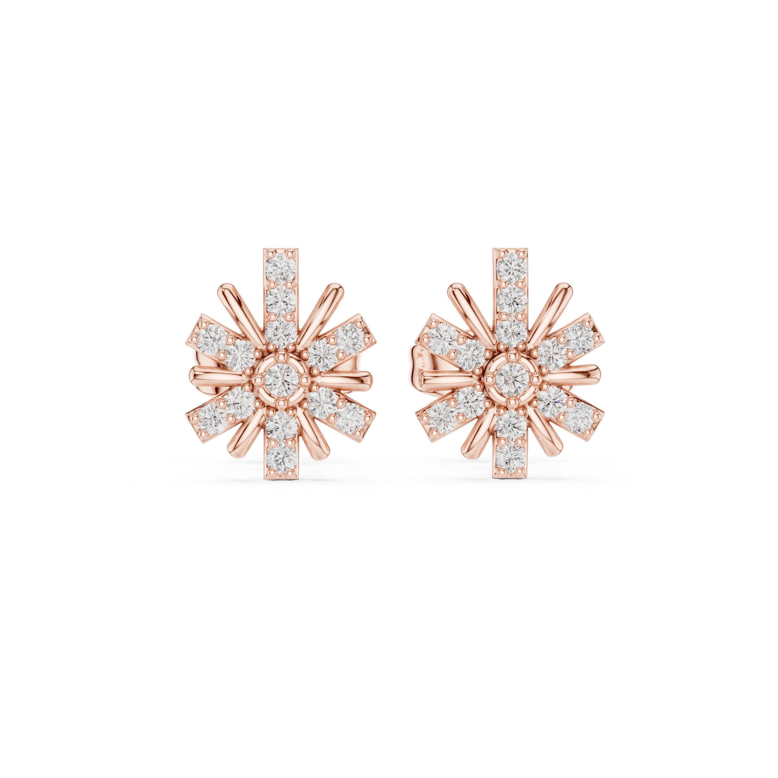 Muur Atelier Solid Gold Radiantly Starburst Pave Diamond Studs