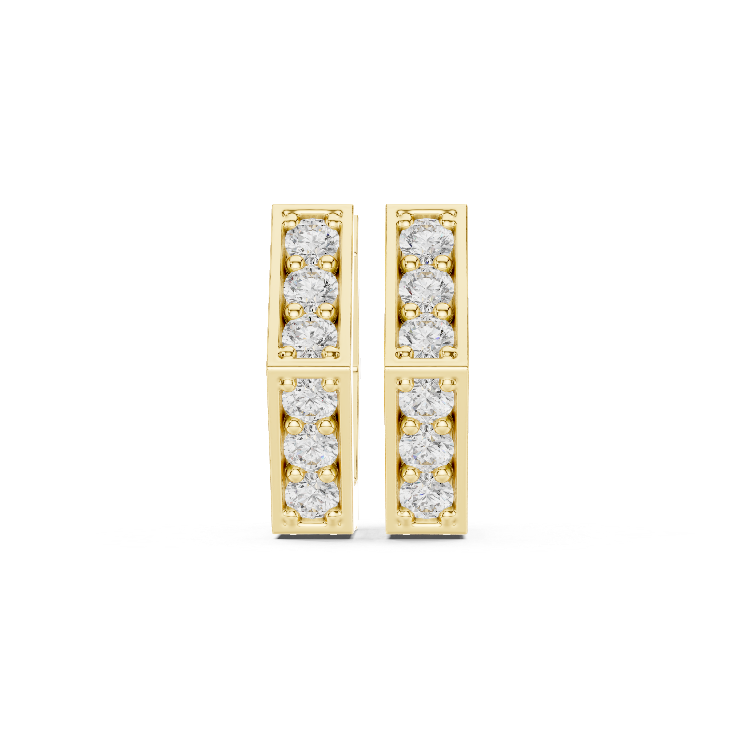 Muur Atelier Solid Gold Diamond Hexagon Huggie Hoops