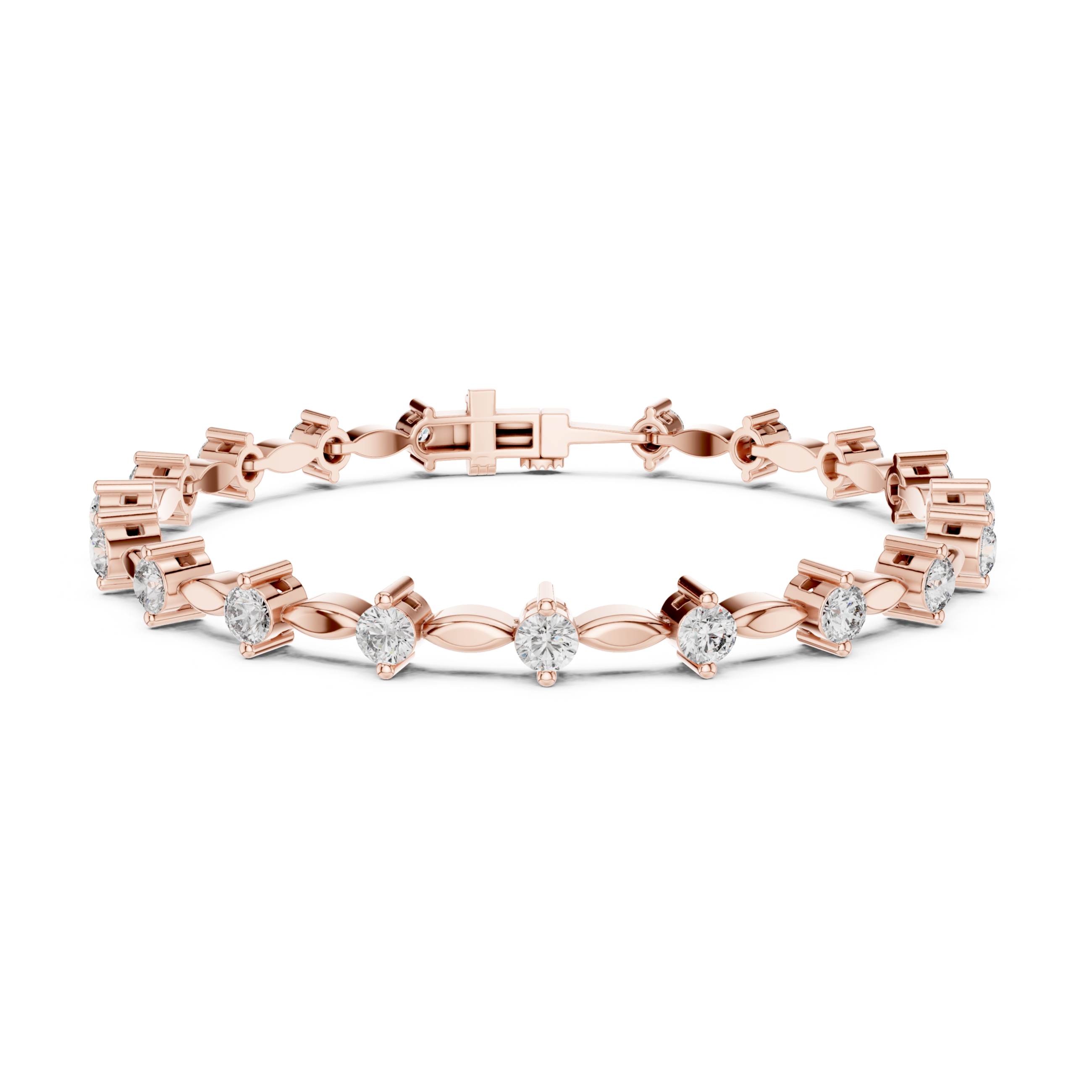 Muur Atelier Solid Gold  Round Diamond Collet Station Bracelet