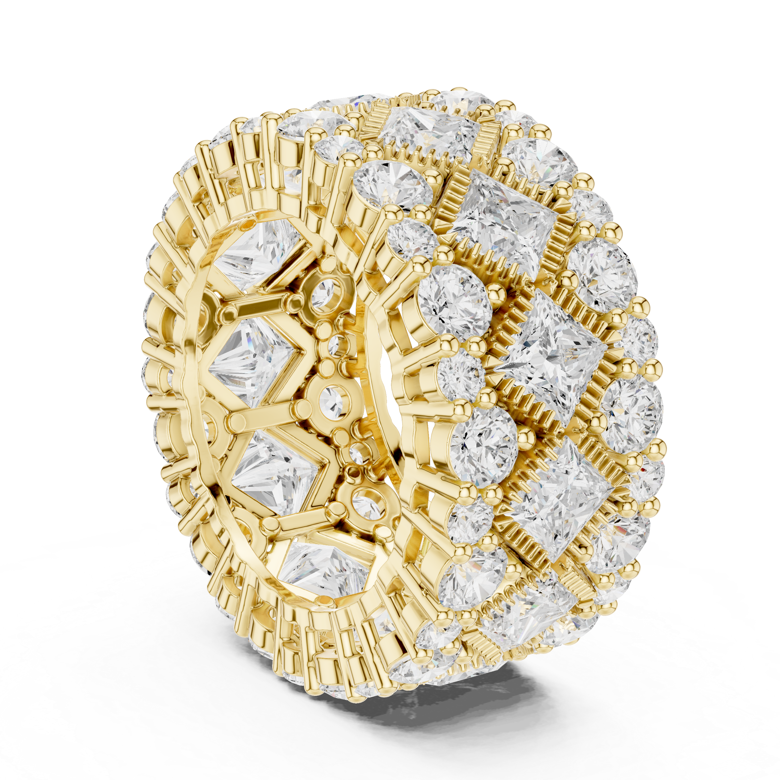 Muur Atelier Solid Gold Princess & Round Diamond Mosaic Eternity Ring