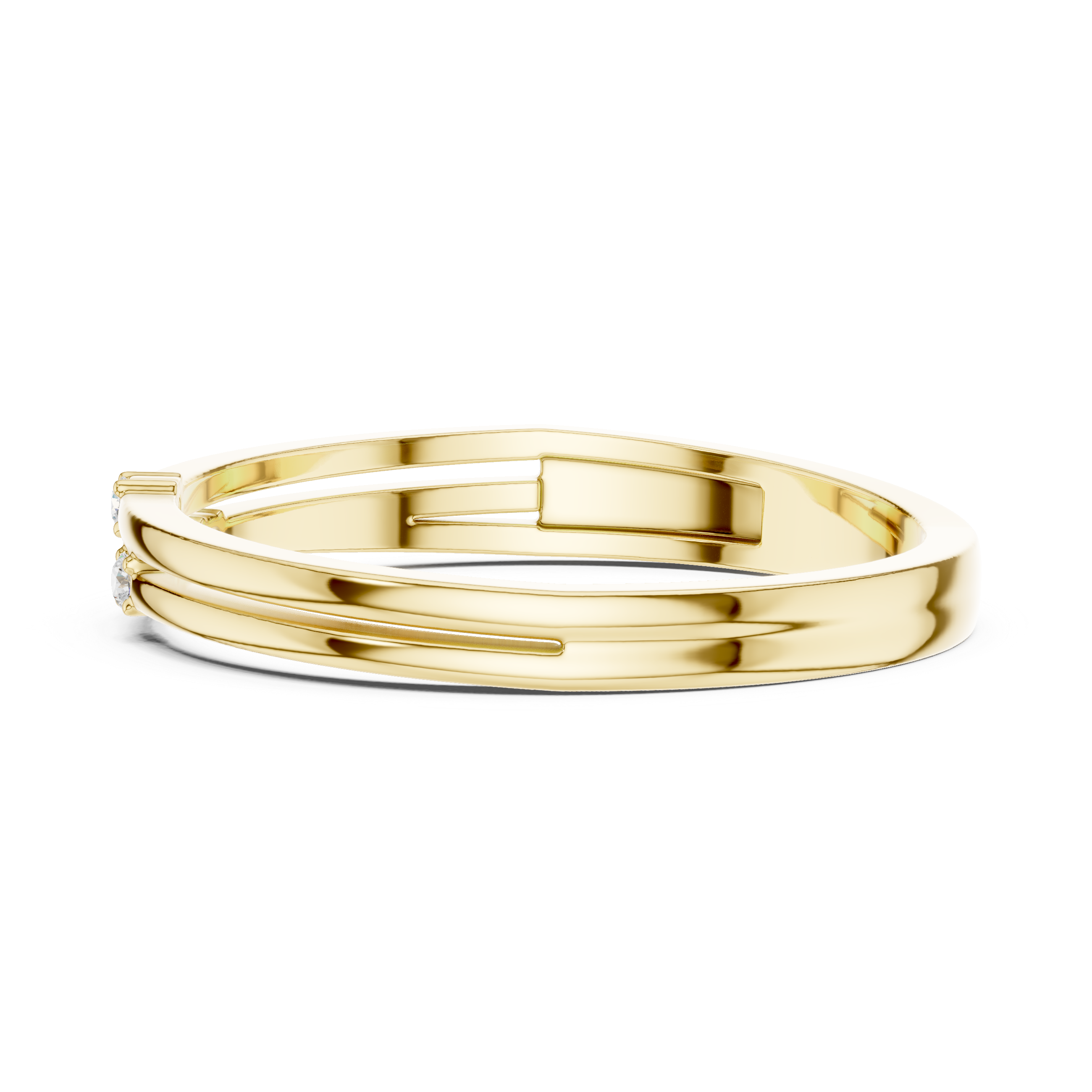 Gold bracelet on a white background