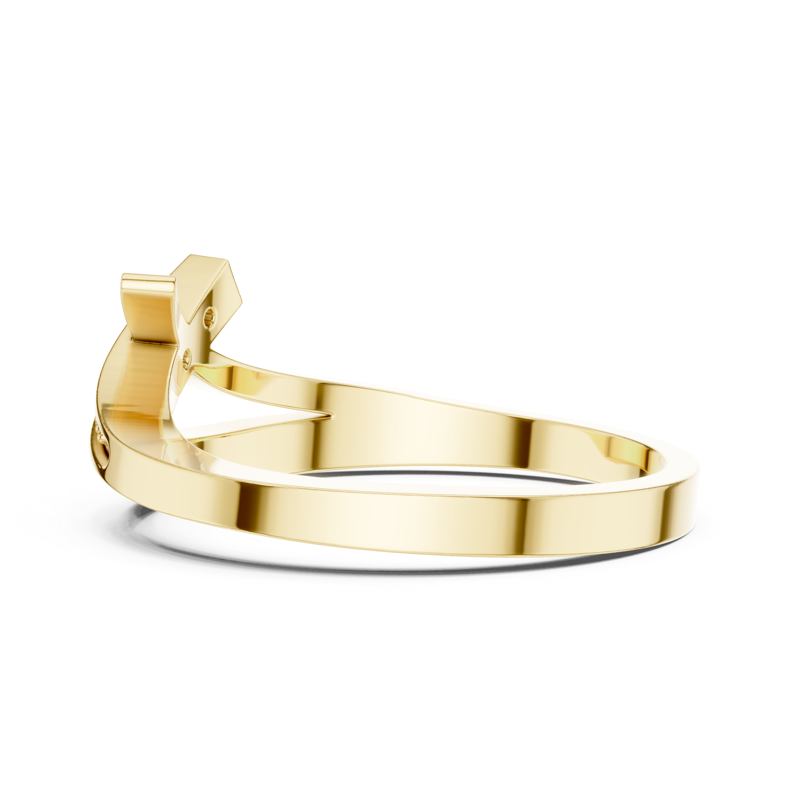 Gold bracelet on a white background