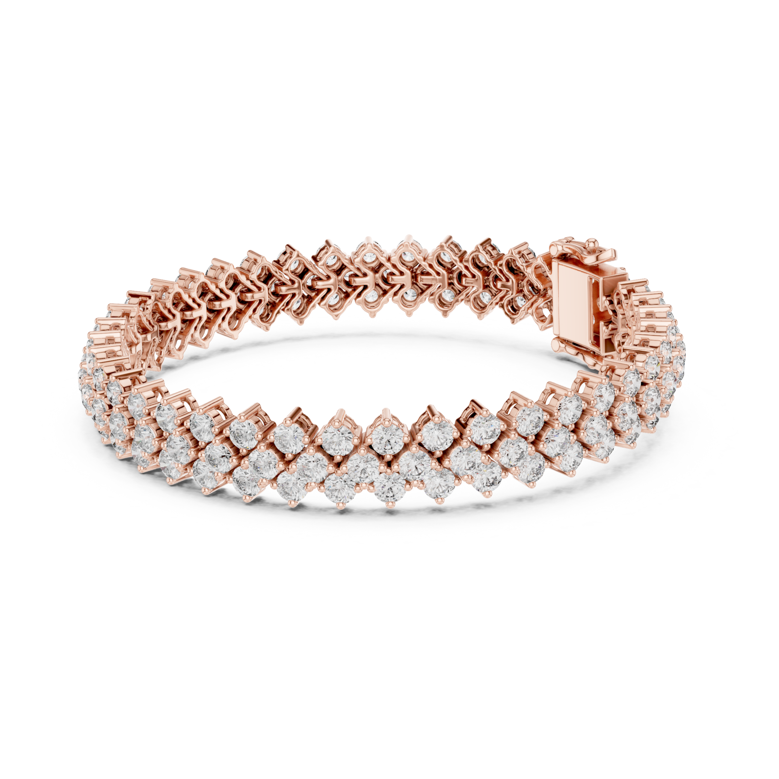 Muur Atelier Solid Gold Wide Honeycomb Diamond Mesh Bracelet