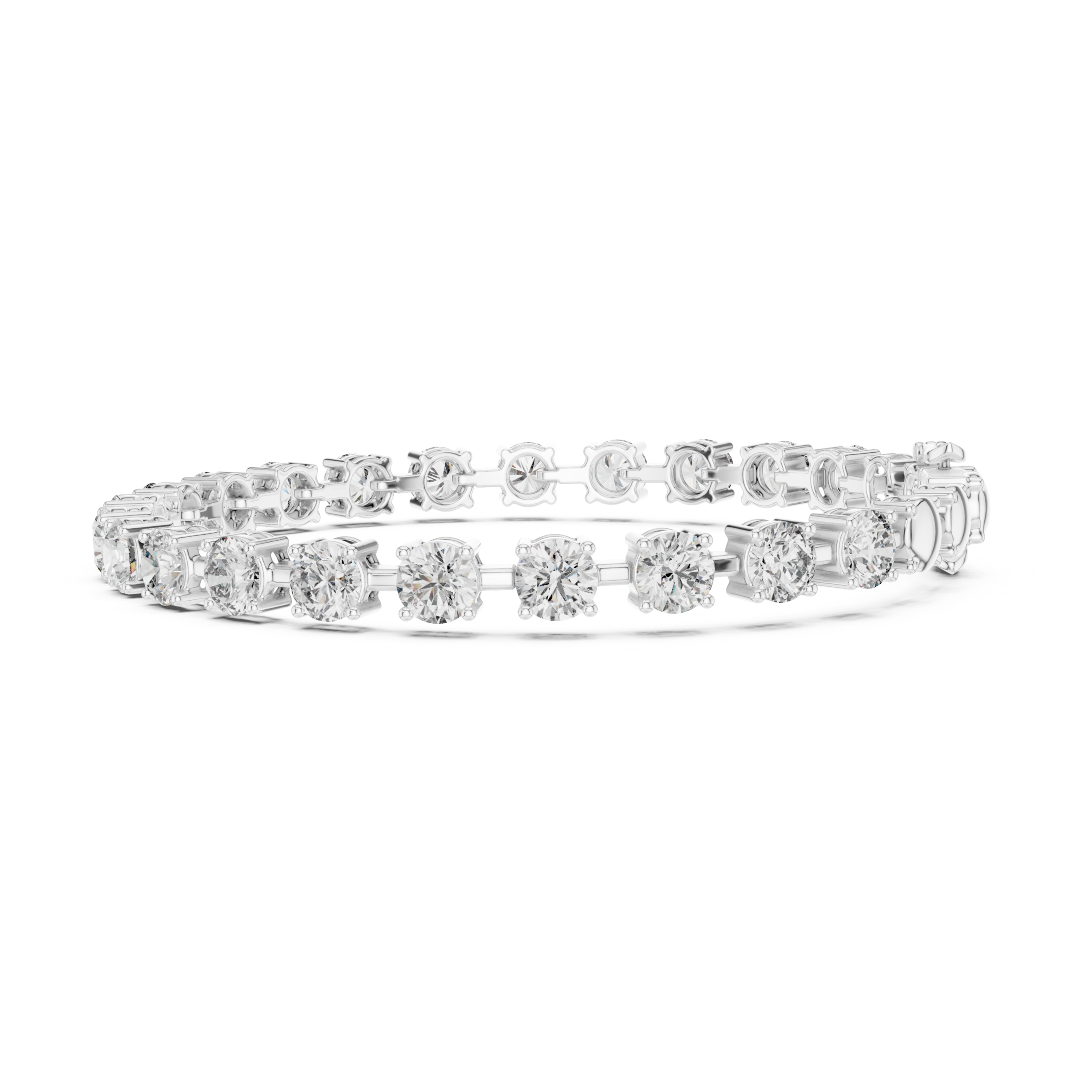 Muur Atelier Solid Gold Round Diamond Collet Tennis Bracelet
