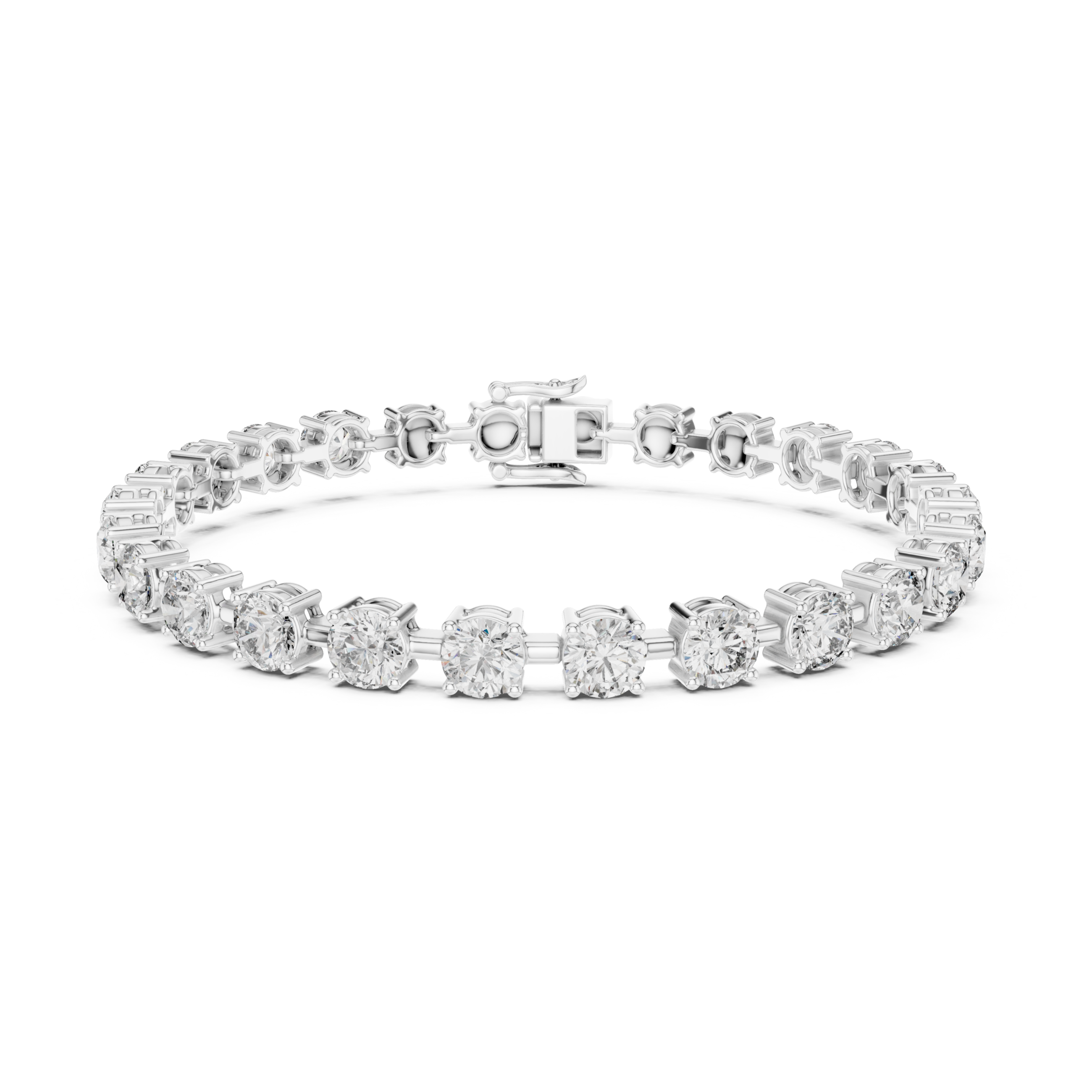 Muur Atelier Solid Gold Round Diamond Collet Tennis Bracelet