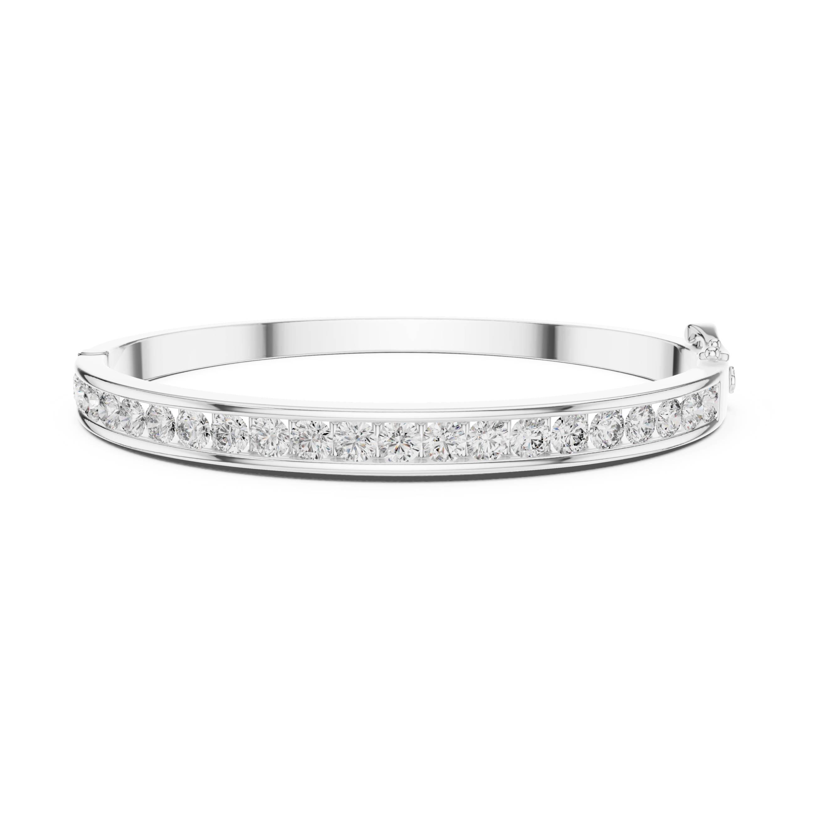 Muur Atelier Solid Gold Channel Set Round Diamond Hinged Bangle