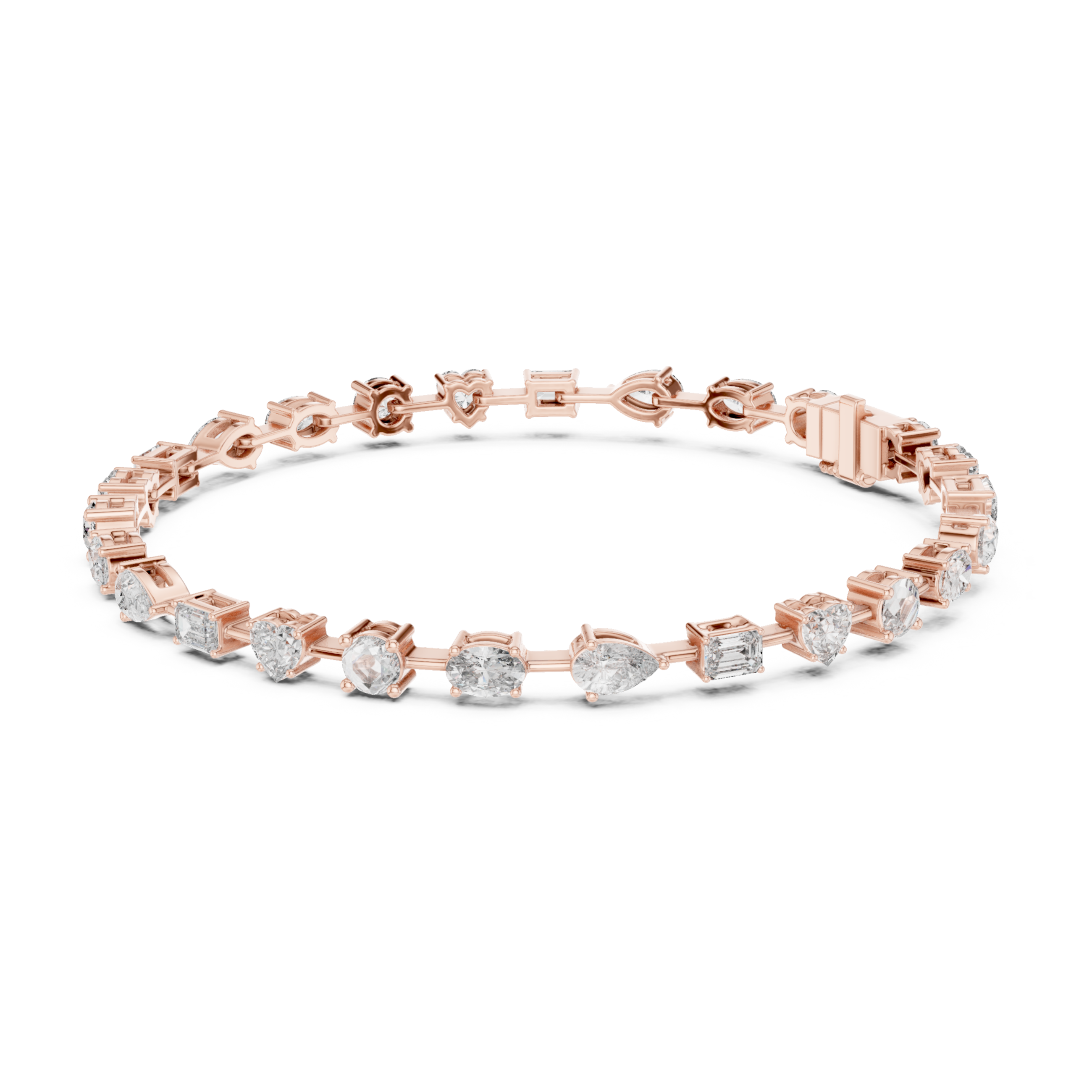 Muur Atelier Solid Gold Mixed Shape Diamond Collet Tennis Bracelet