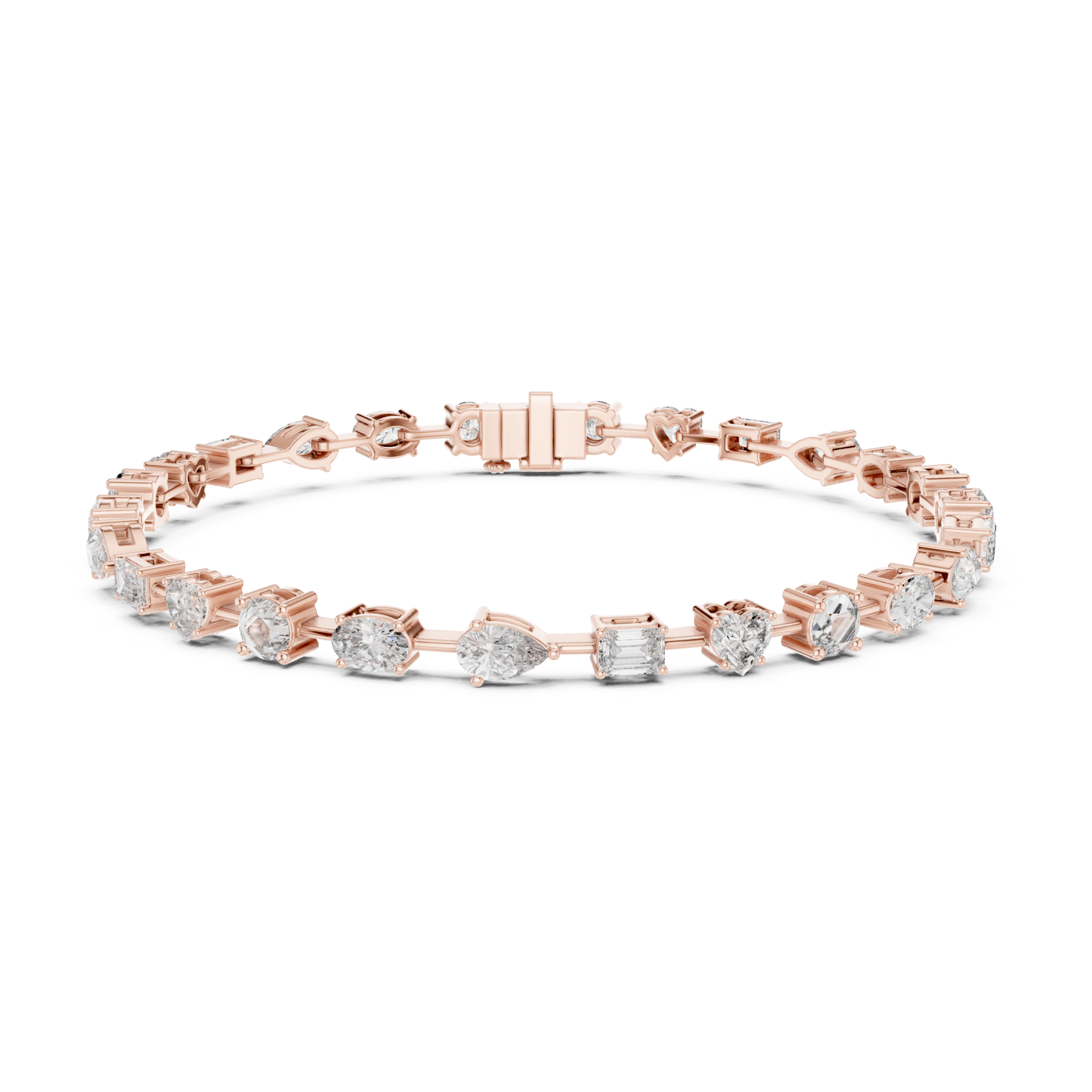 Muur Atelier Solid Gold Mixed Shape Diamond Collet Tennis Bracelet