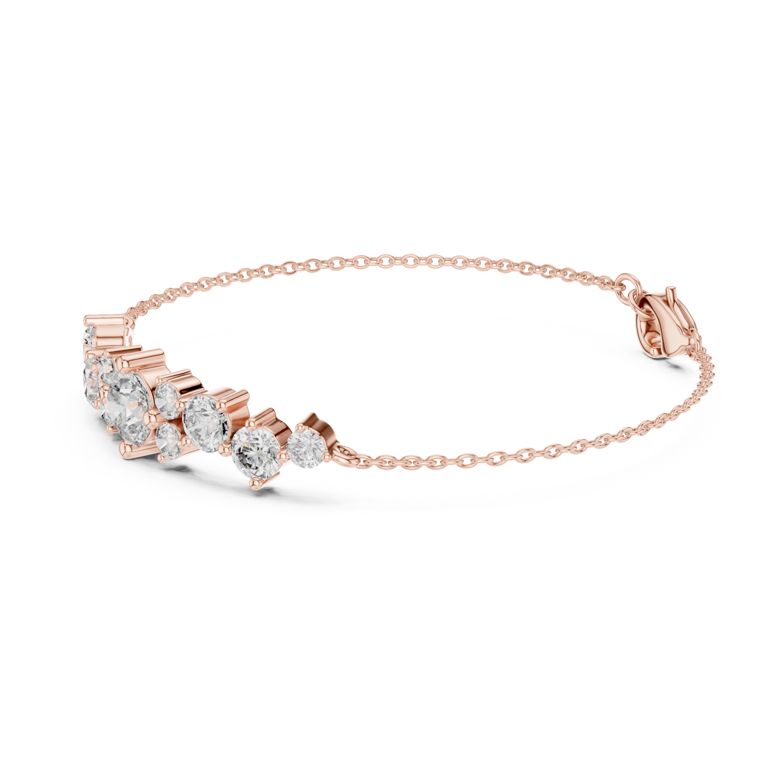 Muur Atelier Solid Gold Scattered Diamond Bar Station Bracelet