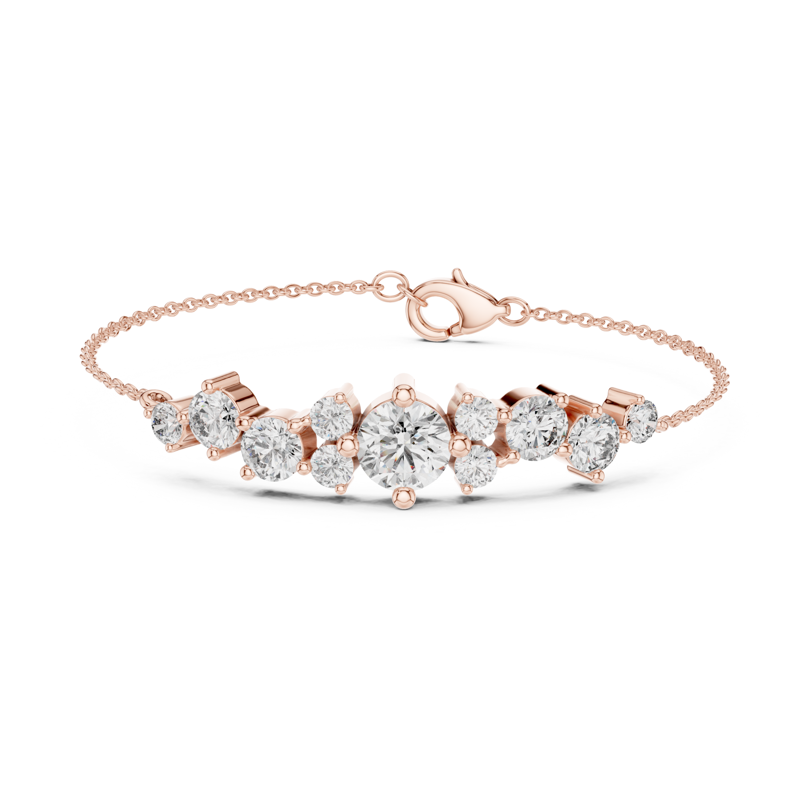 Muur Atelier Solid Gold Scattered Diamond Bar Station Bracelet
