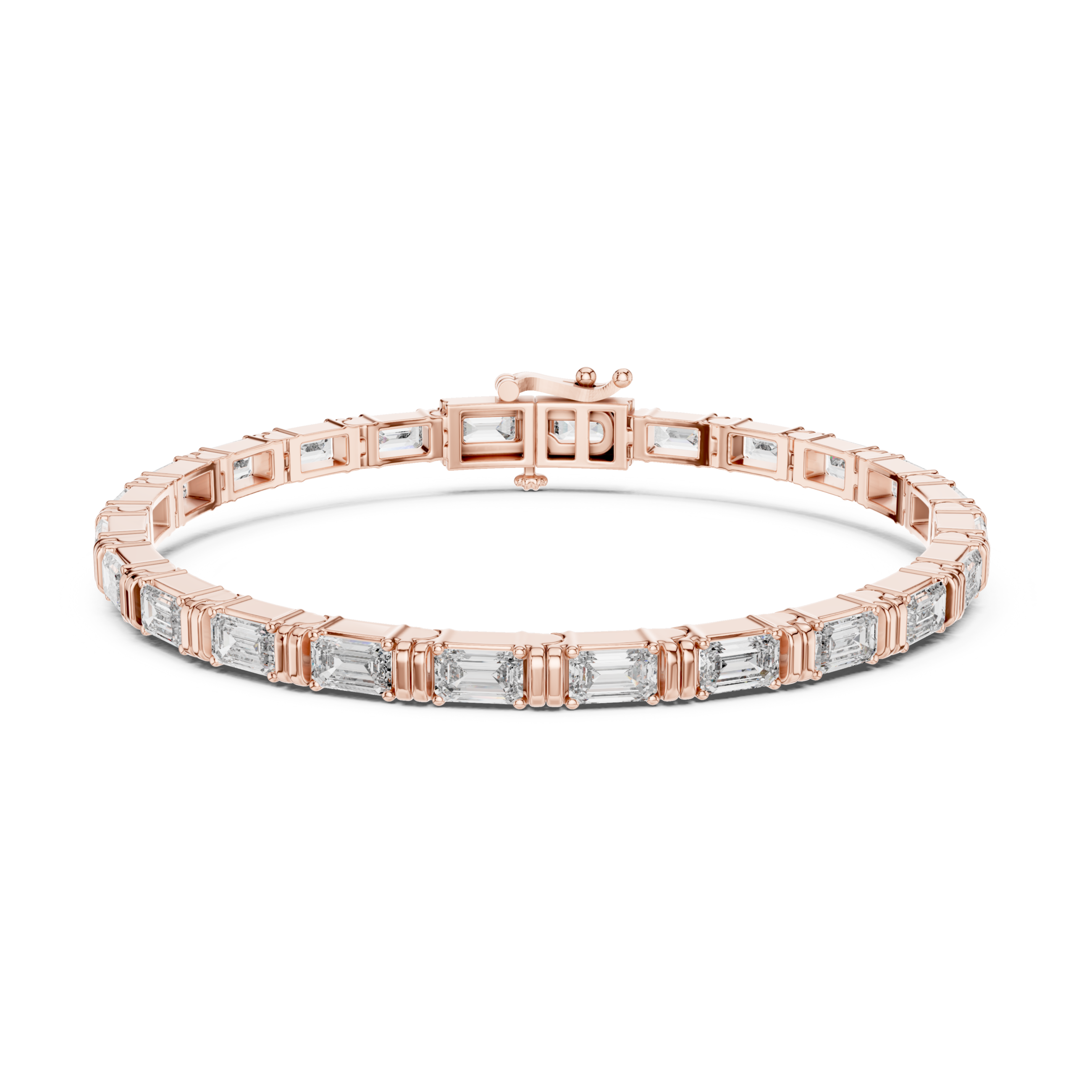Muur Atelier Solid Gold Vertical Emerald Cut Diamond Collet Tennis Bracelet
