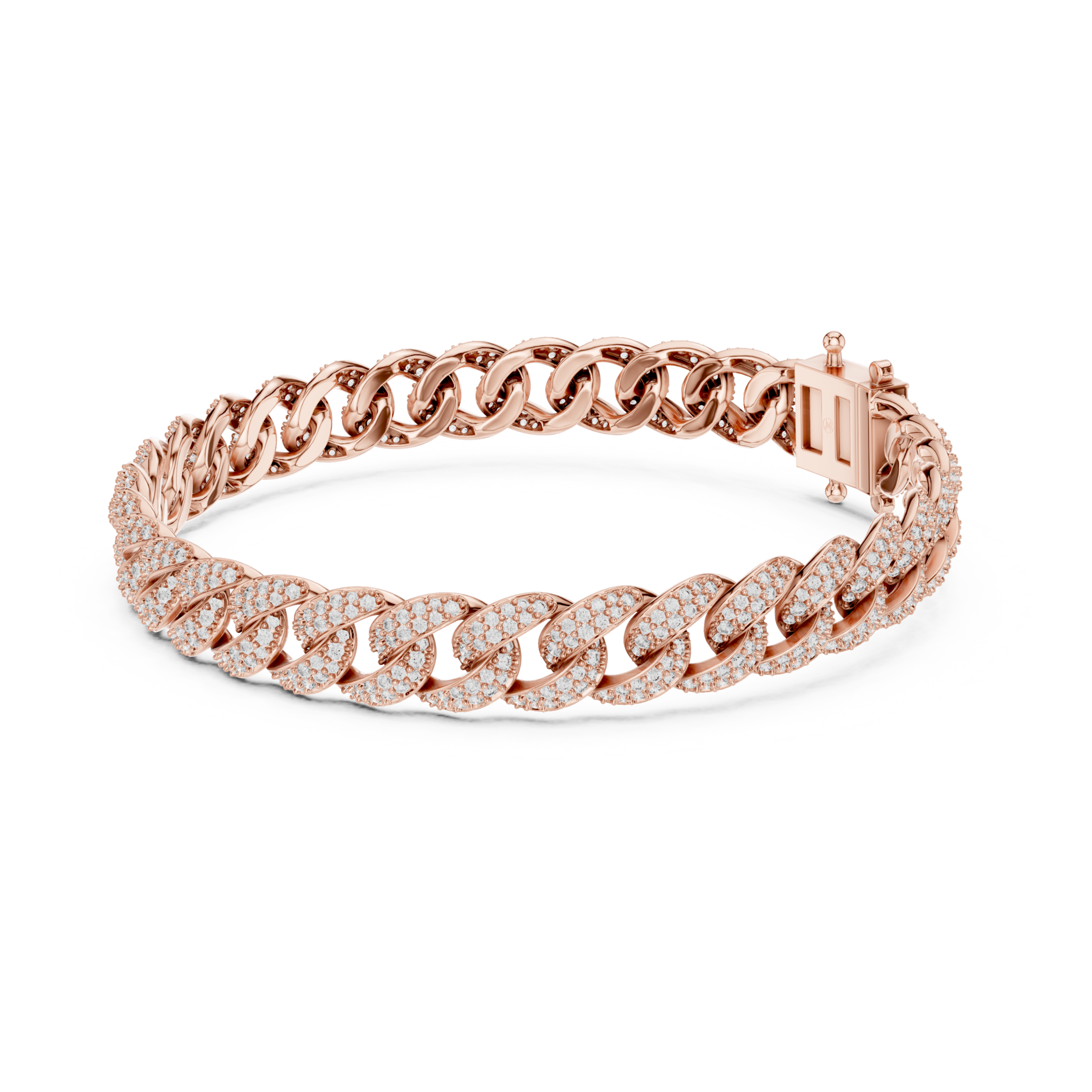Muur Atelier Solid Gold Pave Diamond Cuban Link Bracelet