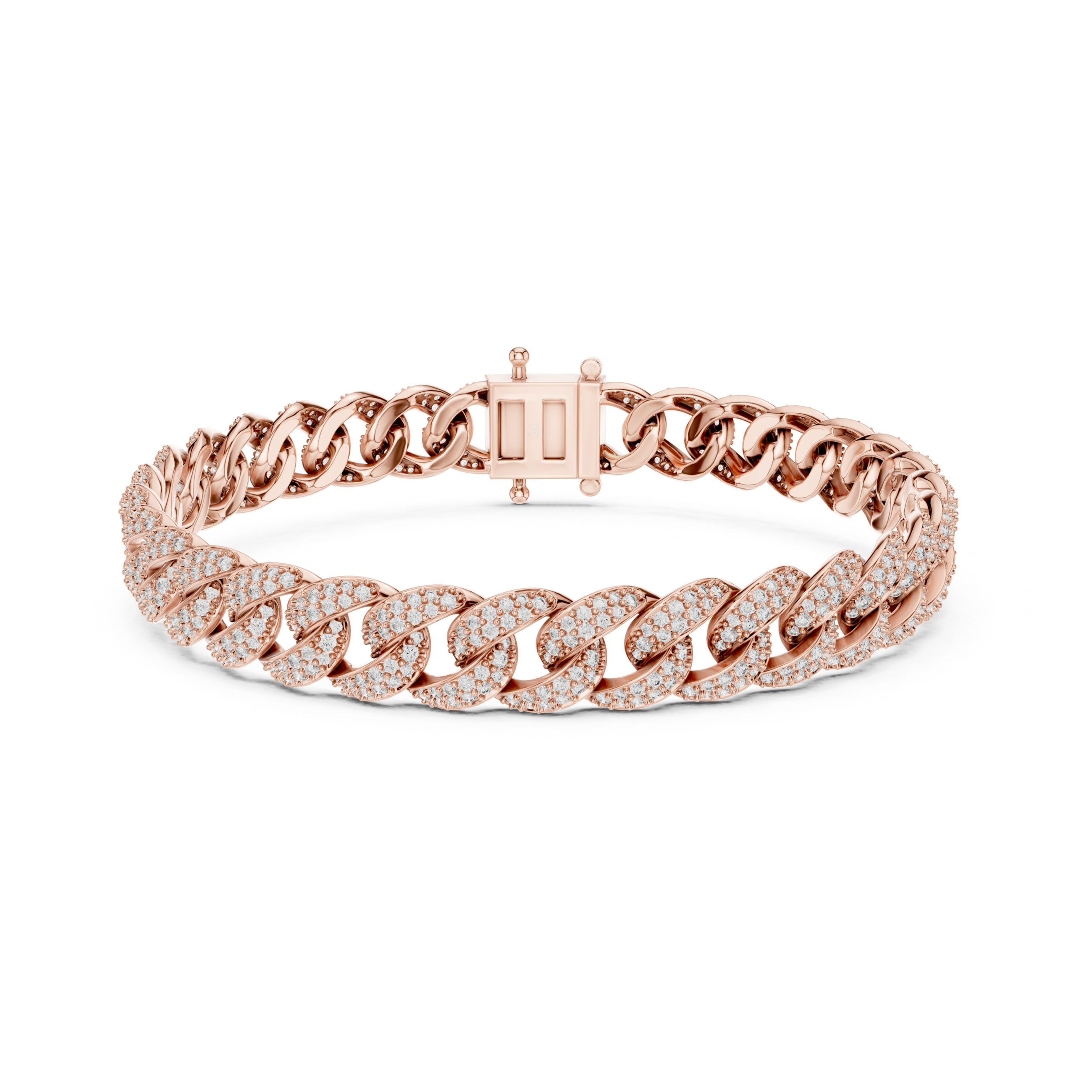 Muur Atelier Solid Gold Pave Diamond Cuban Link Bracelet