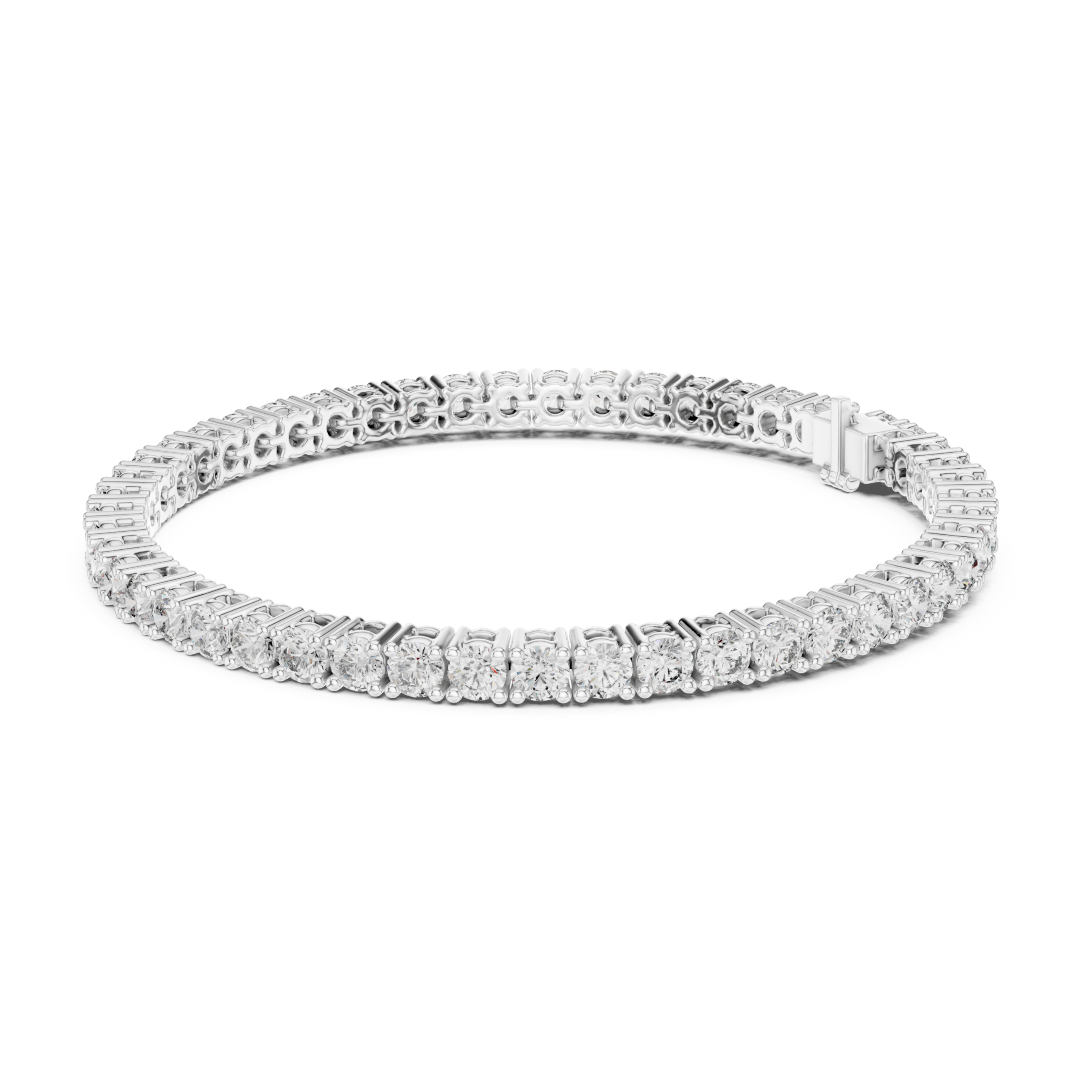 Muur Atelier Solid Gold Round Diamond Collet Set Tennis Bracelet