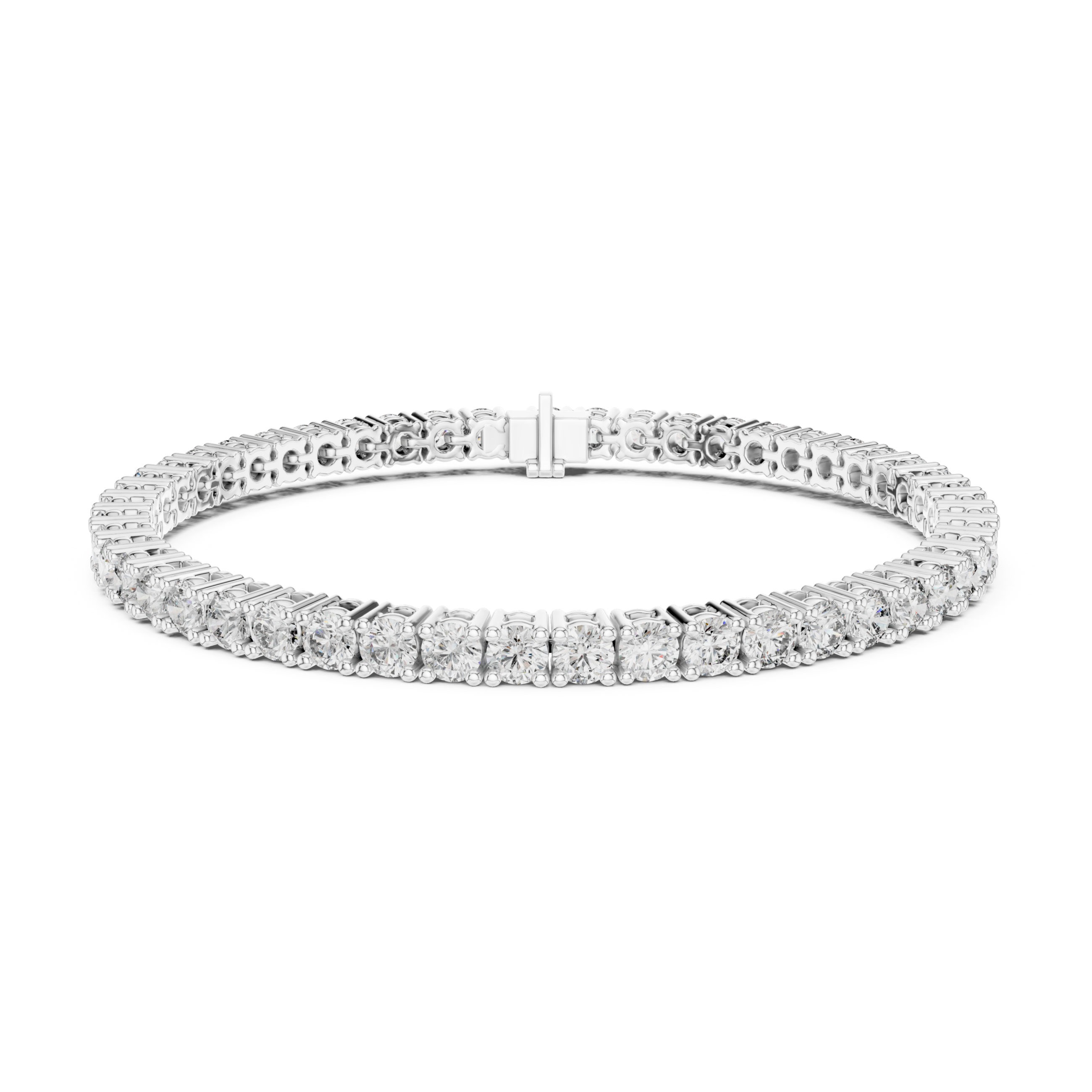 Muur Atelier Solid Gold Round Diamond Collet Set Tennis Bracelet