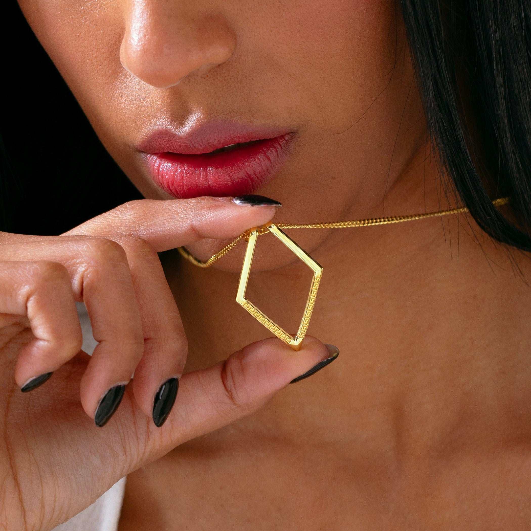 Greek Pattern Ring Holder Necklace