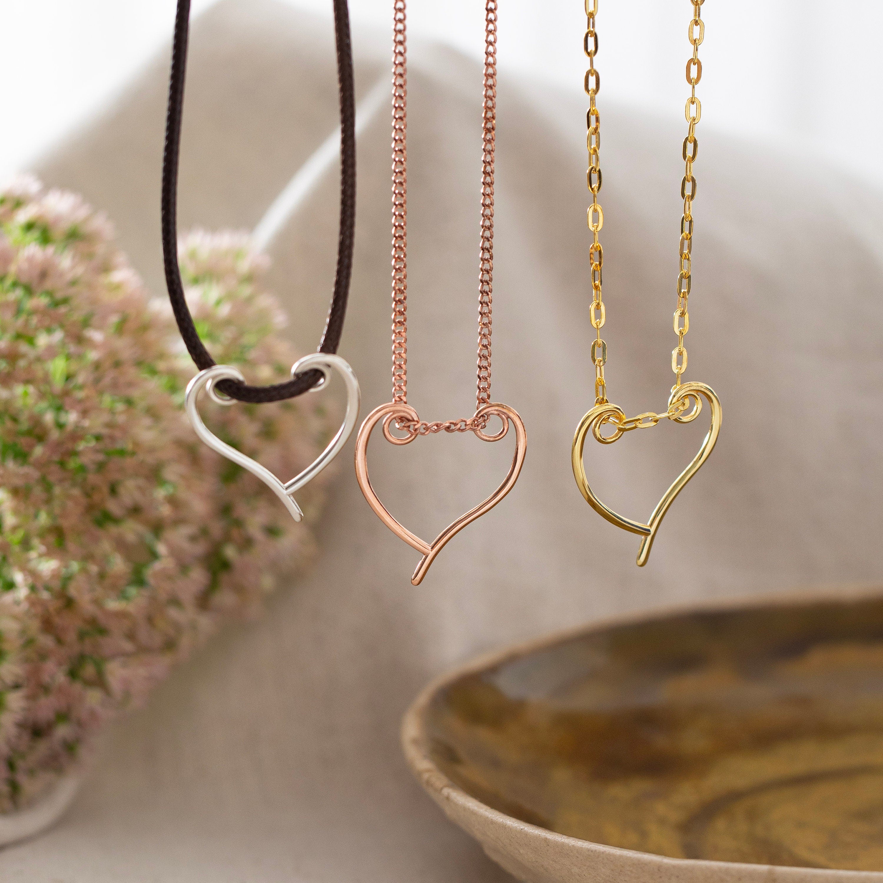 Sterling Silver Heart Ring Holder Necklace